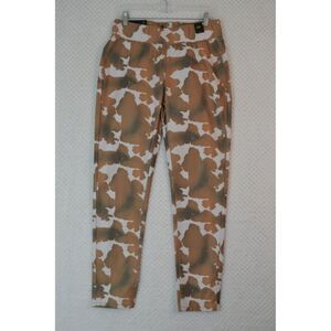 L&B Lucky & Blessed Women's Medium Brown Cow Print Stretchy Casual Pants